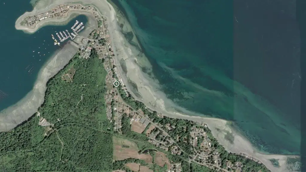 Aerial view of Deep Bay RV Park and surroundings