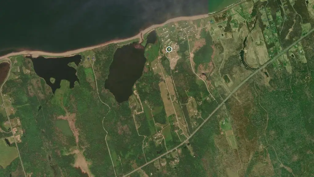 Aerial view of Oceanfront Seasonal RV Park and surroundings