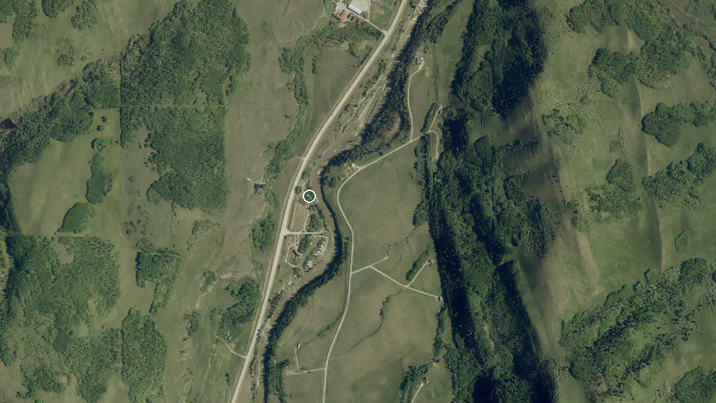 Aerial view of Greenford Provincial Recreation Area and surroundings