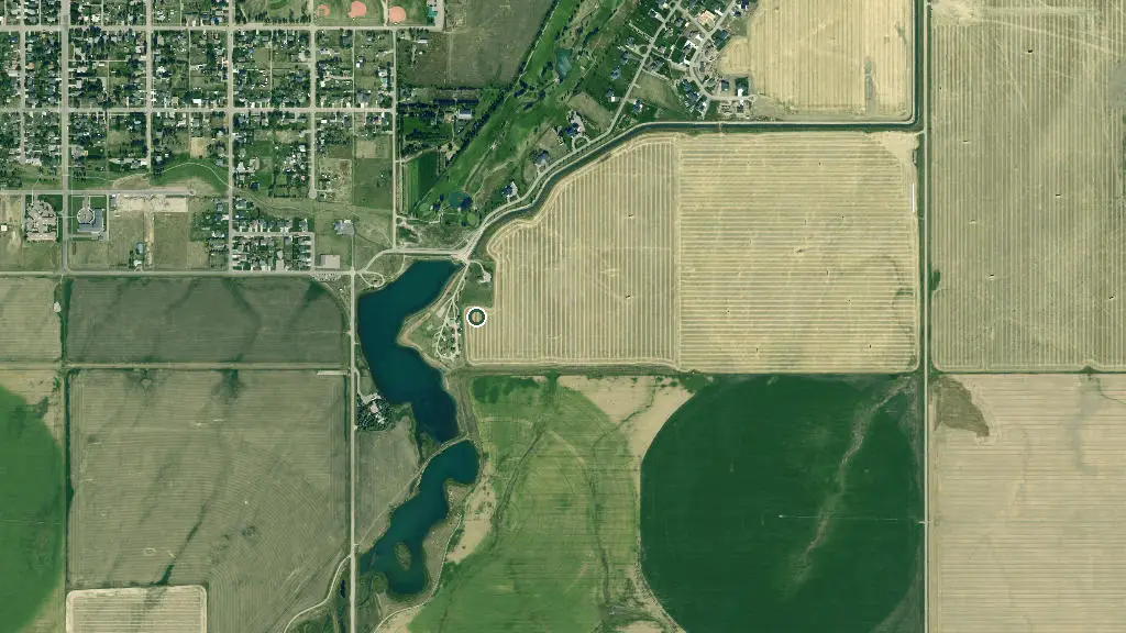 Aerial view of Perrett Park and surroundings