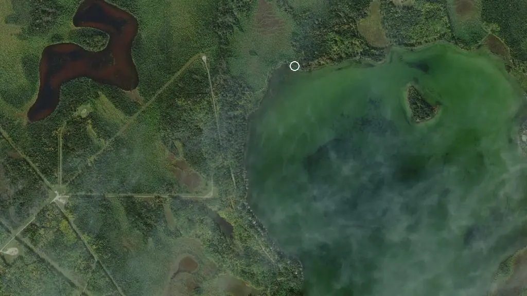 Aerial view of Crimson Lake Provincial Park and surroundings