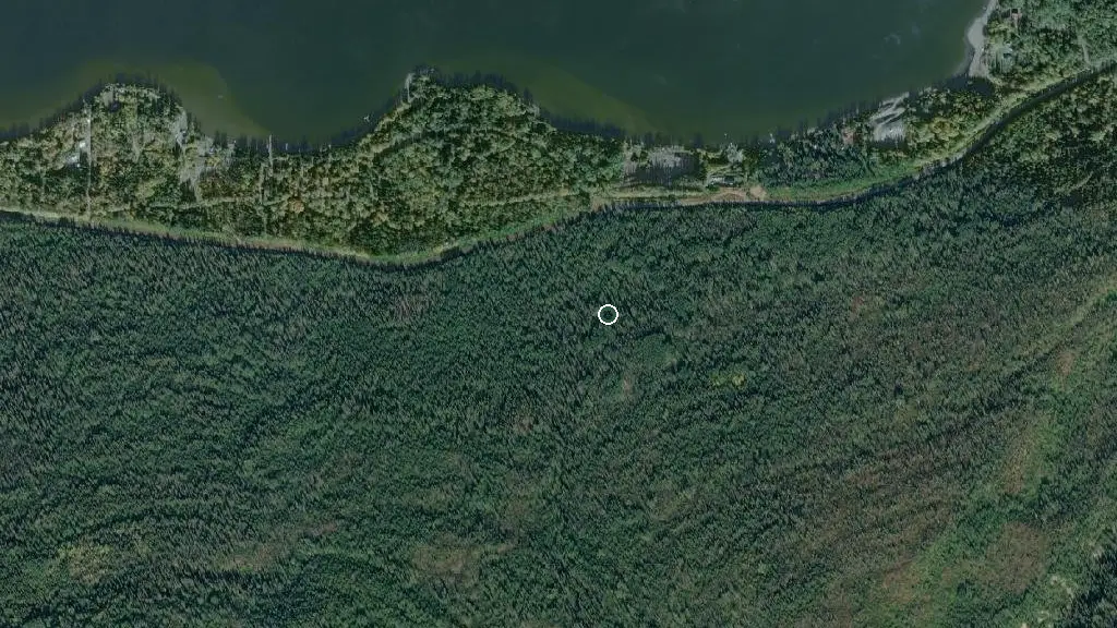 Aerial view of Moberly Lake Provincial Park and surroundings