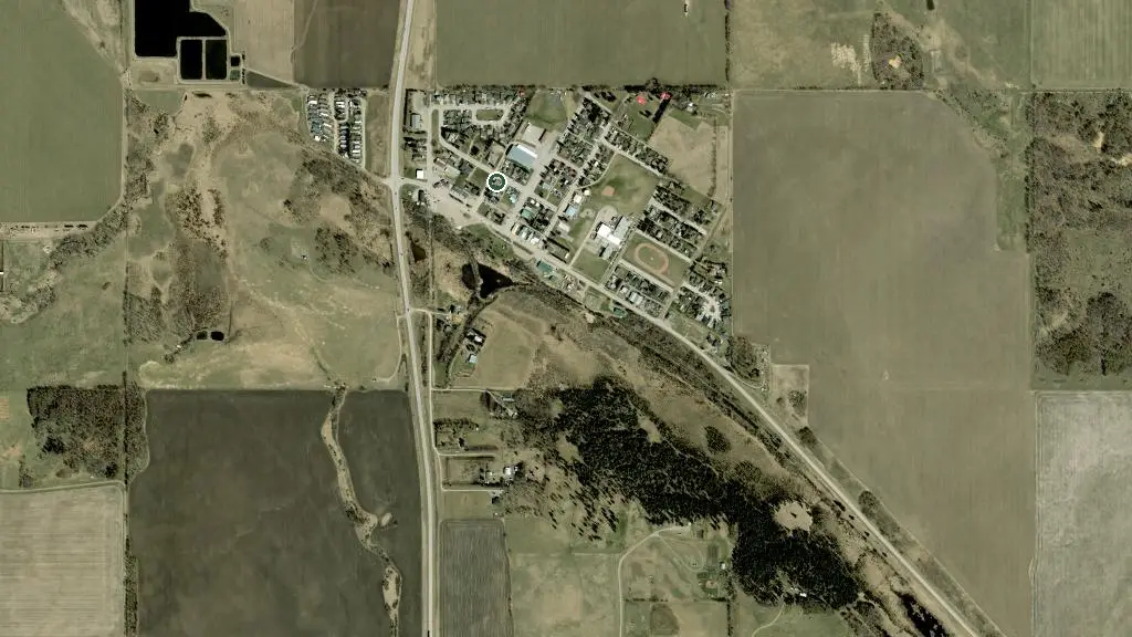 Aerial view of Elkton Valley Campground and surroundings