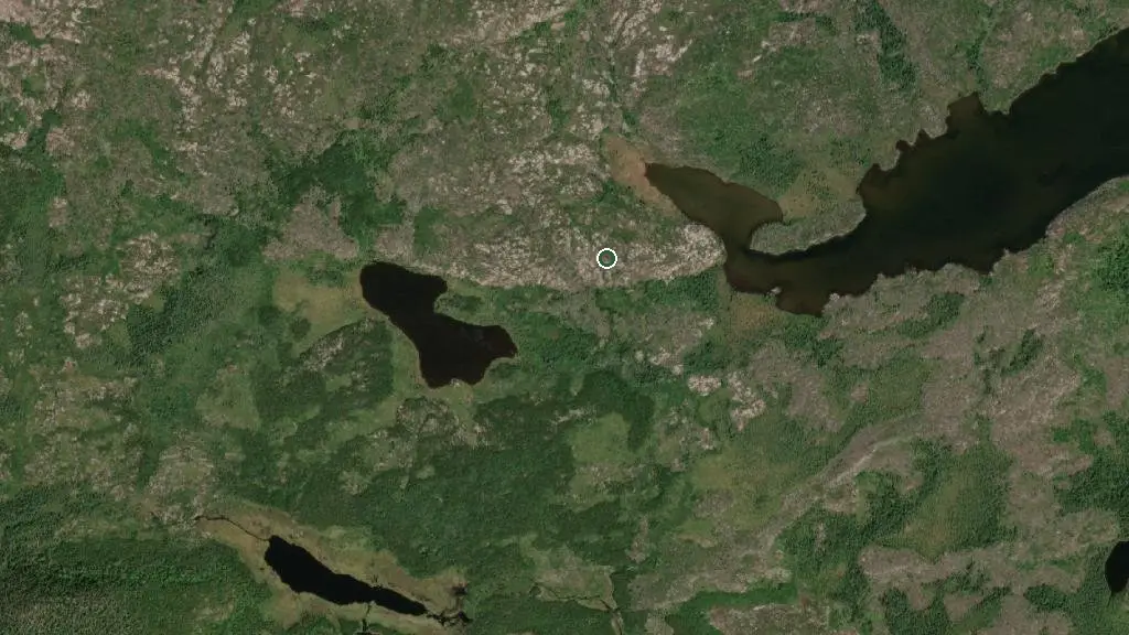 Aerial view of Wabakimi Provincial Park and surroundings