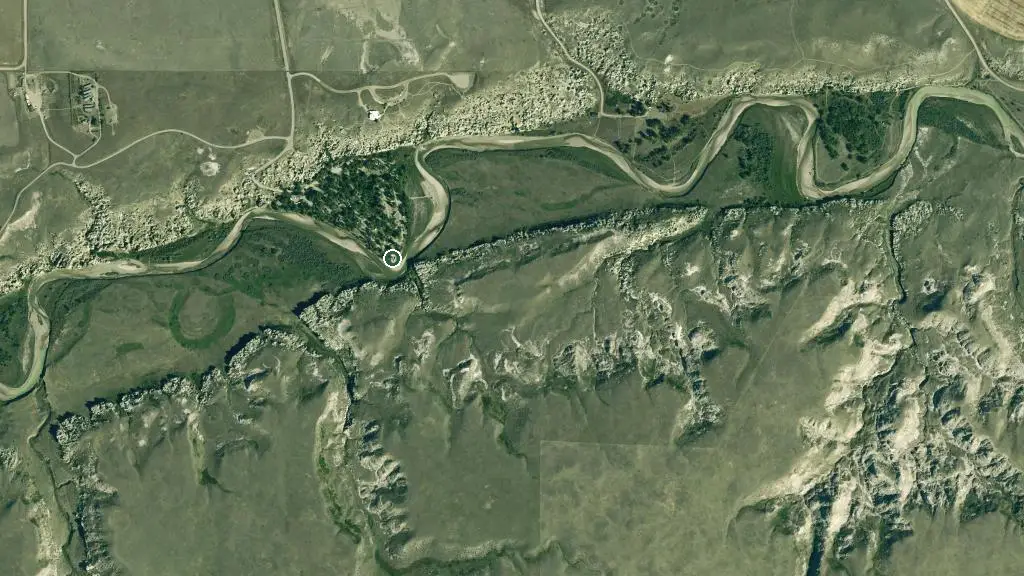 Aerial view of B - Group Campground and surroundings