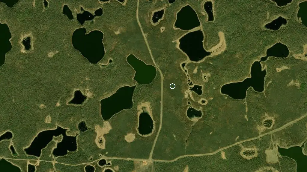 Aerial view of Moose Mountain Provincial Park and surroundings