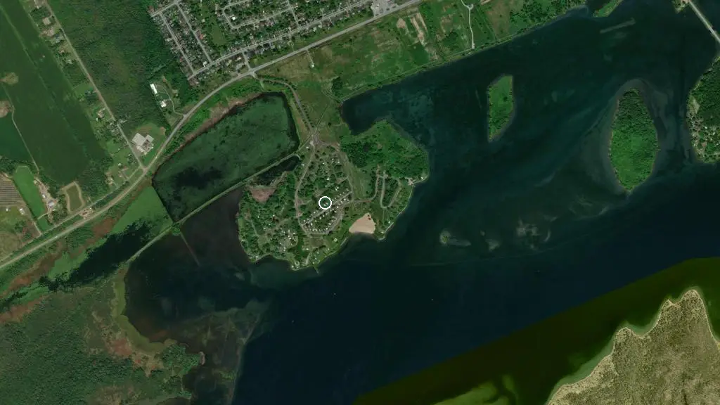 Aerial view of Farran Park Campground and surroundings