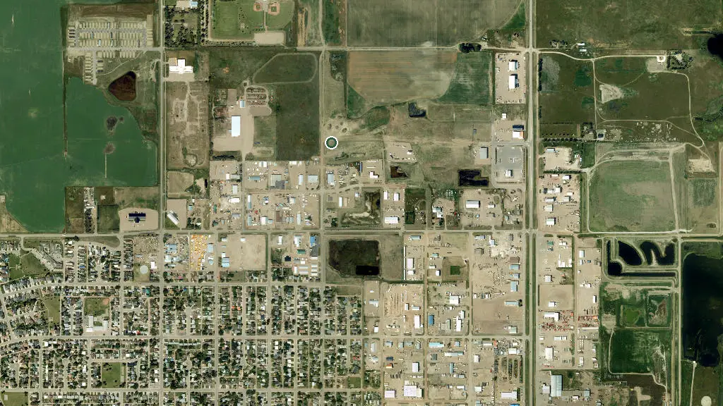 Aerial view of Northside RV Park and surroundings
