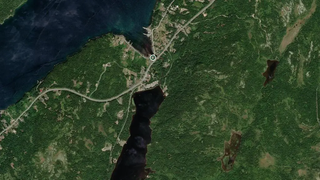 Aerial view of Princehaven Campground and surroundings