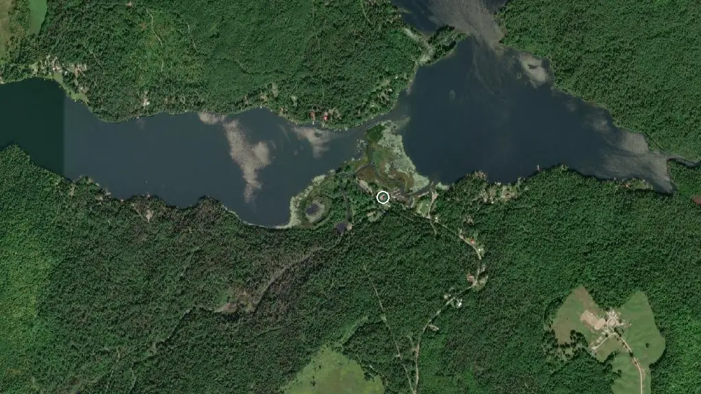 Aerial view of Talon Lake Campground & Marina and surroundings