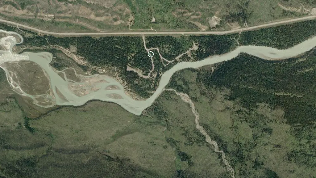 Aerial view of Wildhorse Creek Rustic Camping Area and surroundings