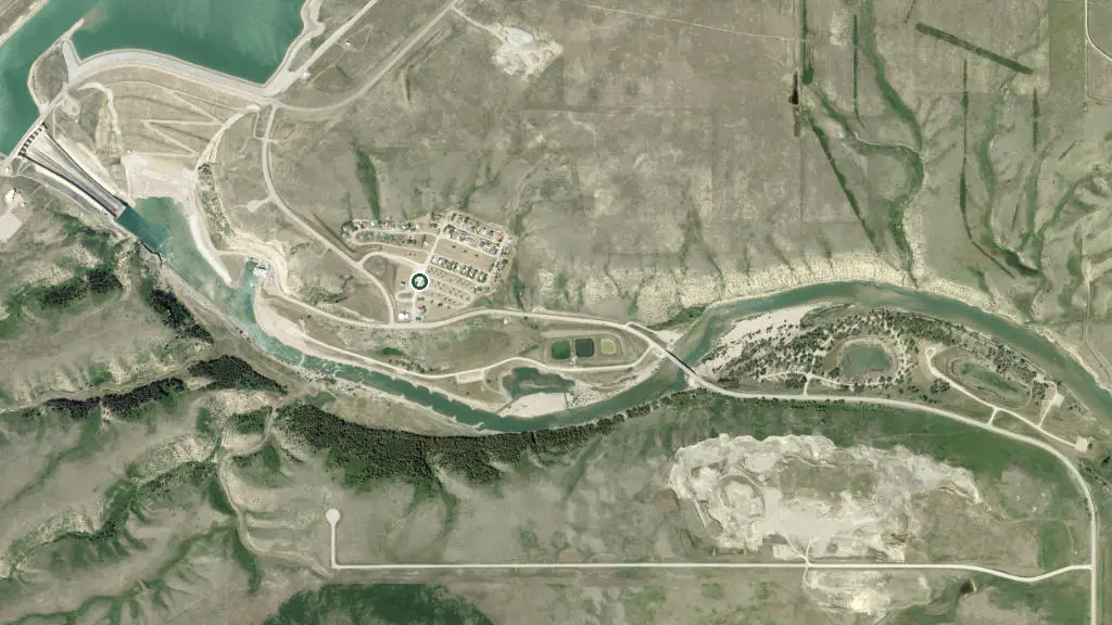 Aerial view of Castleview Campground and surroundings