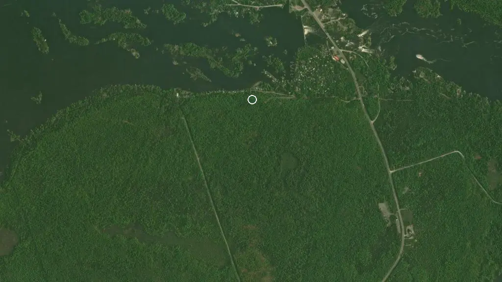Aerial view of Lovesick Lake Beach Resort and surroundings