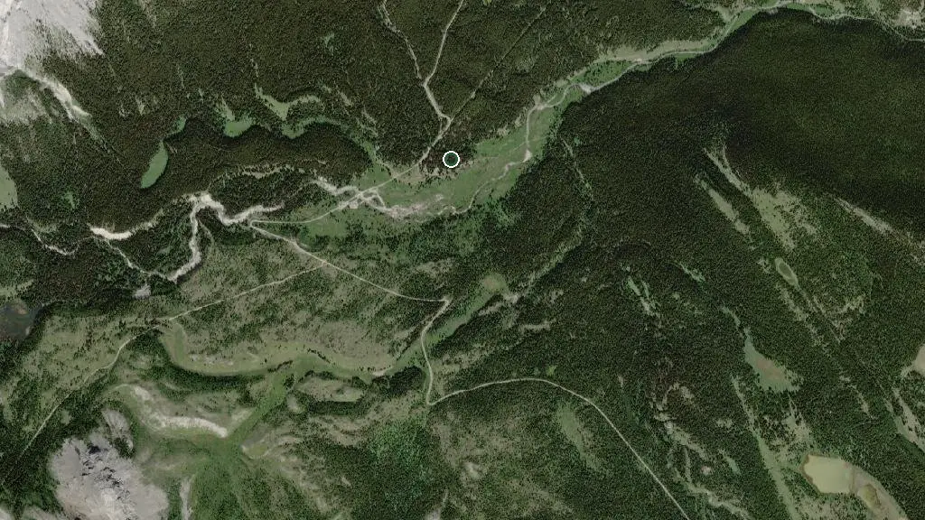 Aerial view of Tombstone Backcountry Campground and surroundings