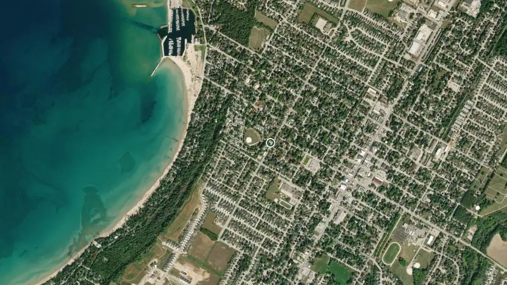 Aerial view of Port Elgin Tourist Camp and surroundings