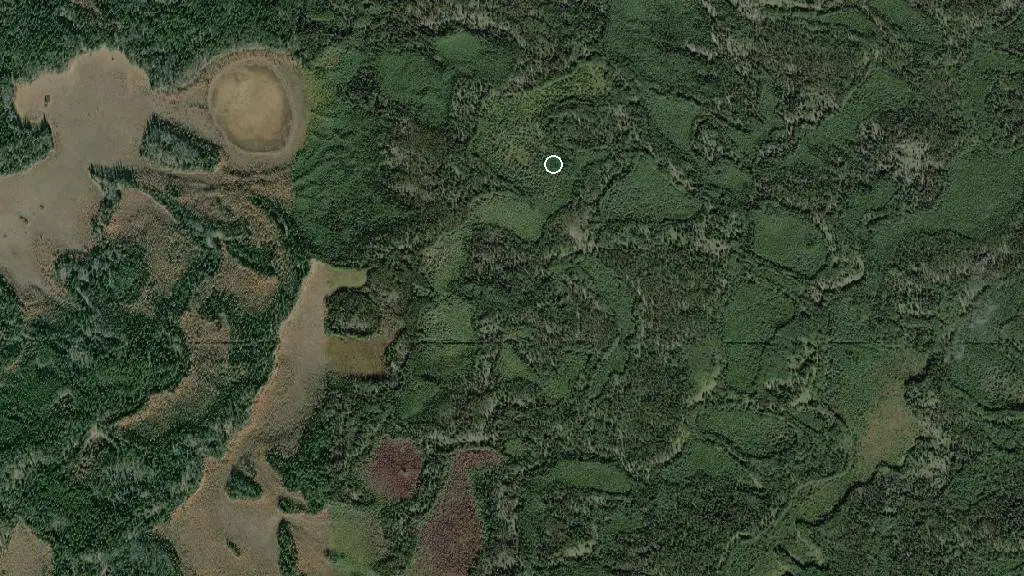 Aerial view of Fort Assiniboine Sandhills Wildland Provincial Park and surroundings