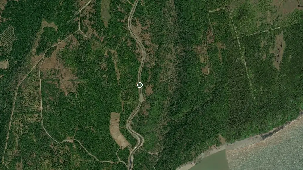 Aerial view of Fundy Trail Provincial Park and surroundings