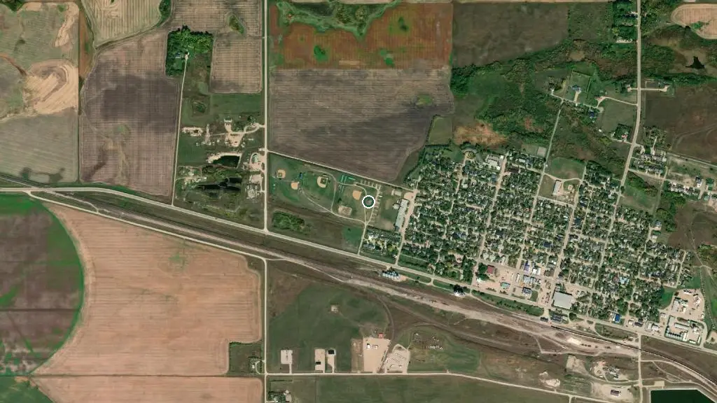 Aerial view of Riverdale Campground and surroundings