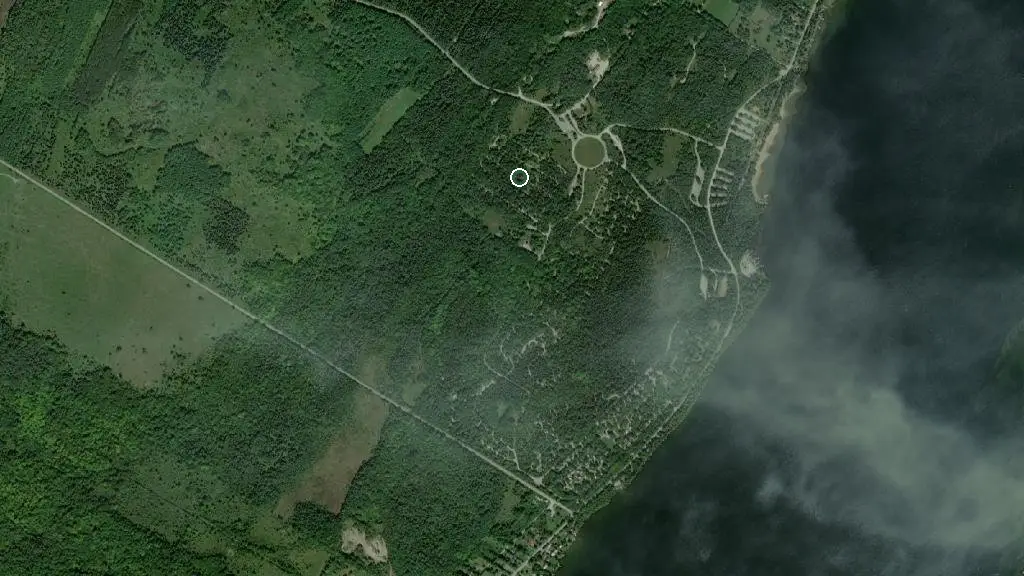Aerial view of Balsam Lake Park - Poplar Campground and surroundings