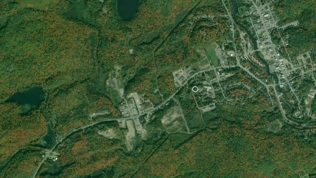 Aerial view of Bancroft Tent & Trailer Camp and surroundings