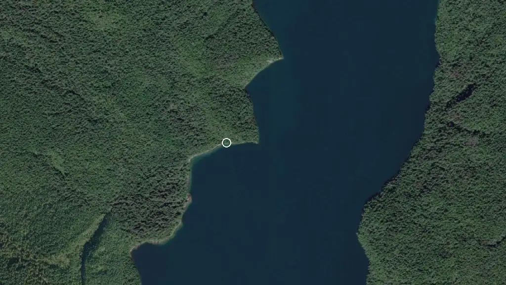 Aerial view of Divers Bluff Campground and surroundings