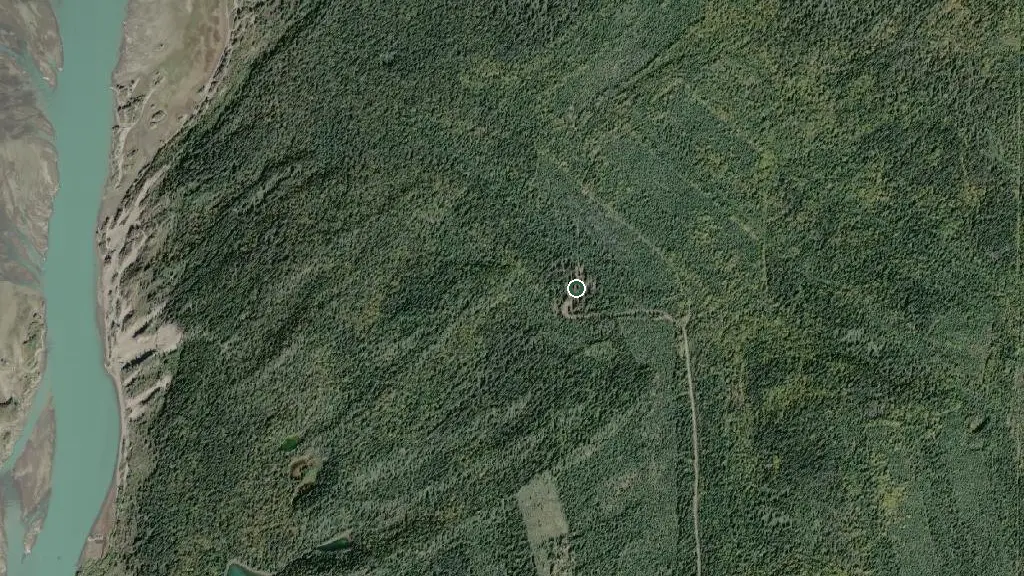 Aerial view of Dunes public land Campground and surroundings