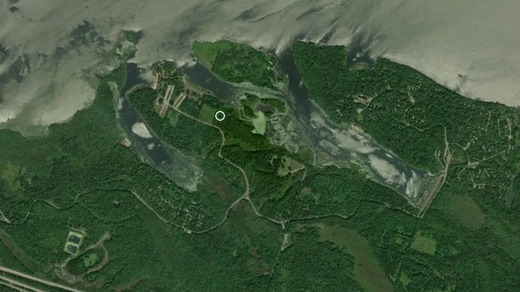 Aerial view of Voyageur Provincial Park and surroundings