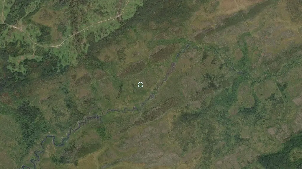 Aerial view of Dillon River Wildland Provincial Park and surroundings
