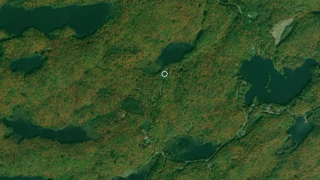 Aerial view of Lost Lake Campground and surroundings